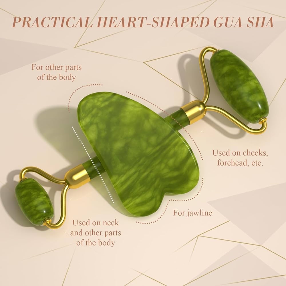 Beper Jade Roller & Gua Sha Massage Tool